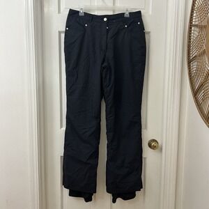 Obermeyer Womens Sz 12 Ski Snowboard Pants Black Zip Leg Opening 5 Pocket